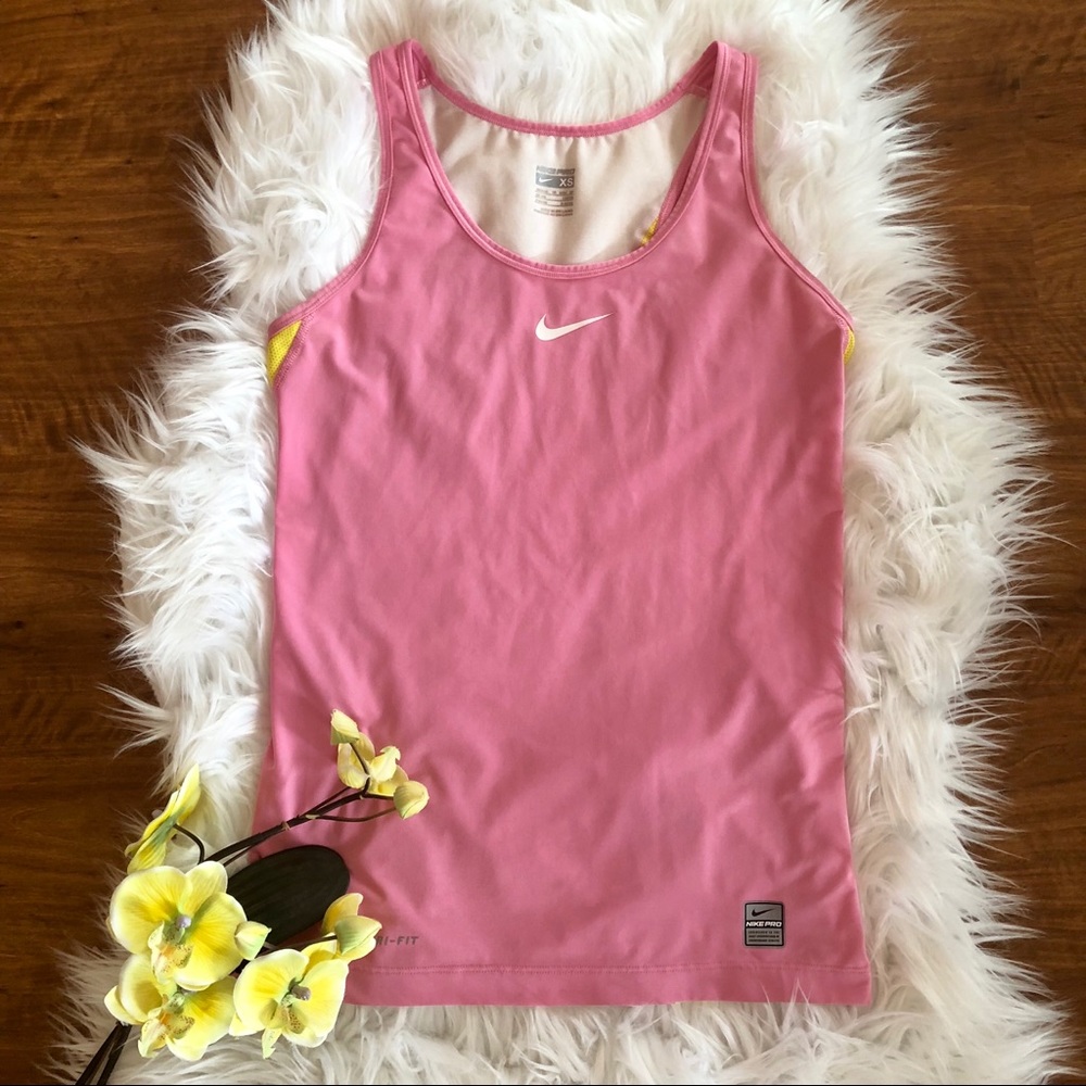 🚫SOLD🚫 Nike Pink and Yellow Dri-Fit Tank